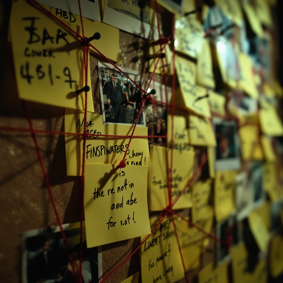 Conspiracy board close-up